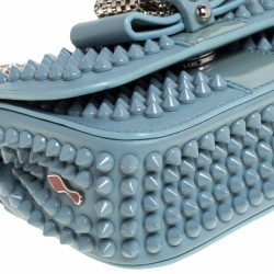 Christian Louboutin Blue Leather Mini Spiked Sweet Charity Crossbody Bag