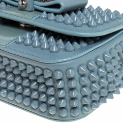 Christian Louboutin Blue Leather Mini Spiked Sweet Charity Crossbody Bag