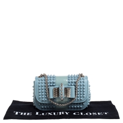 Christian Louboutin Blue Leather Mini Spiked Sweet Charity Crossbody Bag
