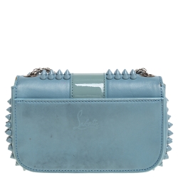 Christian Louboutin Blue Leather Mini Spiked Sweet Charity Crossbody Bag