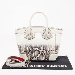 Christian Louboutin White Snakeskin Effect Leather Small Eloise Satchel