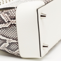 Christian Louboutin White Snakeskin Effect Leather Small Eloise Satchel