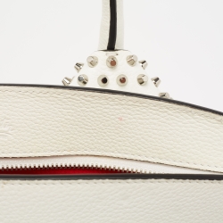 Christian Louboutin White Snakeskin Effect Leather Small Eloise Satchel