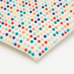 مملوكة مسبقًا حقيبة كلتش للرسغ كريستيان لوبوتان لوبيش جلد أبيض متعدد الألوان مرصع سبايك