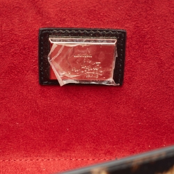 Christian Louboutin Brown  Leopard Print Patent Leather Vanite Clutch 