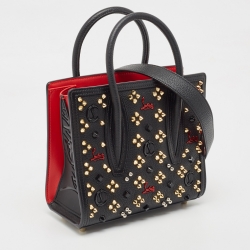 Christian Louboutin Black/Red Leather Mini Studded Paloma Tote