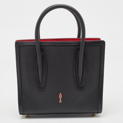 Christian Louboutin Black/Red Leather Mini Studded Paloma Tote