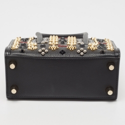 Christian Louboutin Black/Red Leather Mini Studded Paloma Tote