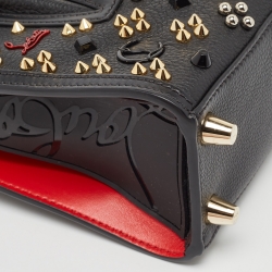 Christian Louboutin Black/Red Leather Mini Studded Paloma Tote