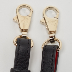 Christian Louboutin Black/Red Leather Mini Studded Paloma Tote