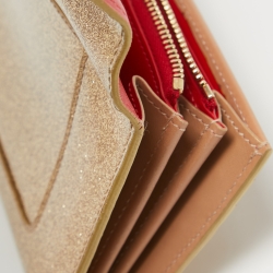 Christian Louboutin Gold Patent Leather Glitter Riviera Clutch