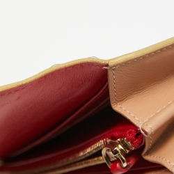Christian Louboutin Gold Patent Leather Glitter Riviera Clutch