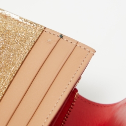 Christian Louboutin Gold Patent Leather Glitter Riviera Clutch
