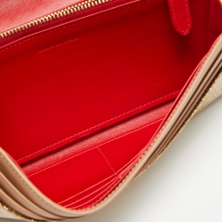 Christian Louboutin Gold Patent Leather Glitter Riviera Clutch