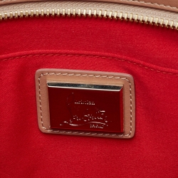 Christian Louboutin Beige Leather Triloubi Spiked Shoulder Bag