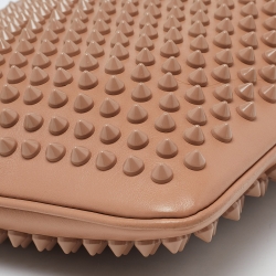 Christian Louboutin Beige Leather Triloubi Spiked Shoulder Bag