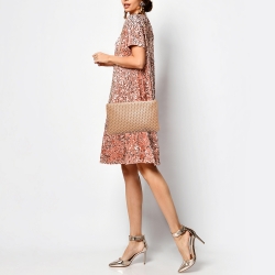 Christian Louboutin Beige Leather Triloubi Spiked Shoulder Bag