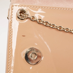 Pre Owned Christian Louboutin Beige Patent Leather Riviera Clutch
