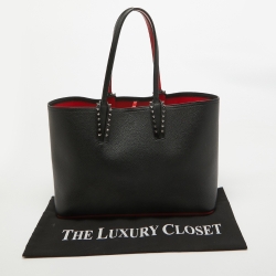Pre Owned Christian Louboutin Black Leather Small Cabata Tote