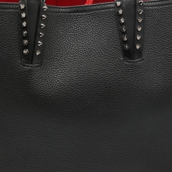 Pre Owned Christian Louboutin Black Leather Small Cabata Tote