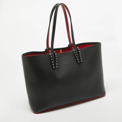 Pre Owned Christian Louboutin Black Leather Small Cabata Tote