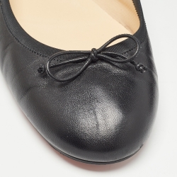 Pre Owned Christian Louboutin Black Leather La Massine Ballet Flats Size 42