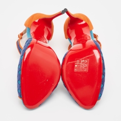Christian Louboutin Multicolor Suede and Mesh Tiny Sandals Size 38.5