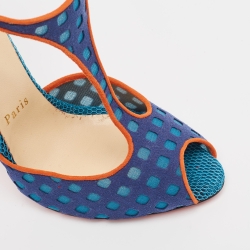 Christian Louboutin Multicolor Suede and Mesh Tiny Sandals Size 38.5