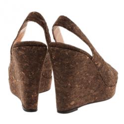 مملوكة مسبقًا Christian Louboutin Marpoil Cork Slingback Wedges Size 38