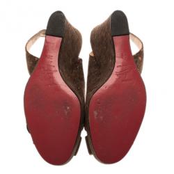 مملوكة مسبقًا Christian Louboutin Marpoil Cork Slingback Wedges Size 38