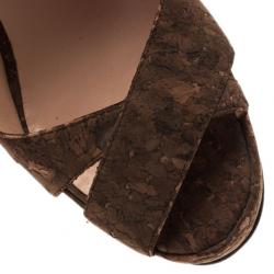 مملوكة مسبقًا Christian Louboutin Marpoil Cork Slingback Wedges Size 38