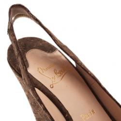مملوكة مسبقًا Christian Louboutin Marpoil Cork Slingback Wedges Size 38