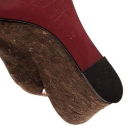 مملوكة مسبقًا Christian Louboutin Marpoil Cork Slingback Wedges Size 38