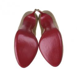 Pre Owned Christian Louboutin Gold Glitter Fifi Pumps Size 38