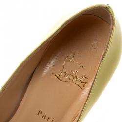 Pre Owned Christian Louboutin Yellow Patent Fifi Pumps Size 39