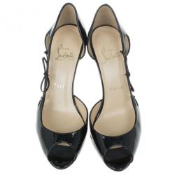 مملوكة مسبقًا Christian Louboutin Black Patent Leather 'Delico 100' D'orsay Pumps Size 36