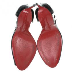 مملوكة مسبقًا Christian Louboutin Black Patent Leather 'Delico 100' D'orsay Pumps Size 36