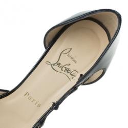 مملوكة مسبقًا Christian Louboutin Black Patent Leather 'Delico 100' D'orsay Pumps Size 36