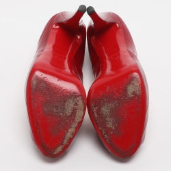 مملوكة مسبقًا Christian Louboutin Very Prive Size 38.5 Red Eel Leather Peep Toe Pumps