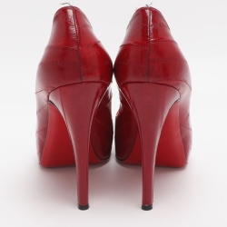 مملوكة مسبقًا Christian Louboutin Very Prive Size 38.5 Red Eel Leather Peep Toe Pumps
