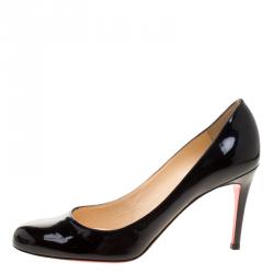 Pre Owned Christian Louboutin Black Patent Leather Fifi Pumps Size 39