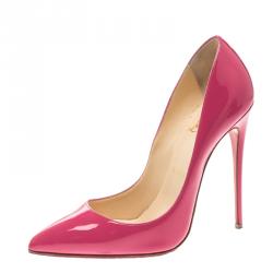 Pre Owned Christian Louboutin Pink Patent Leather So Kate Pumps Size 38