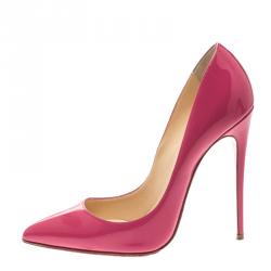 Pre Owned Christian Louboutin Pink Patent Leather So Kate Pumps Size 38