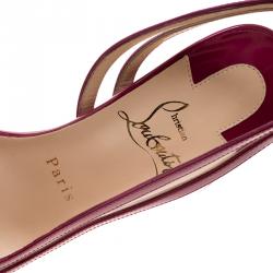 Pre Owned Christian Louboutin Fuchsia Patent Leather and PVC Paralili Pumps Size 37.5