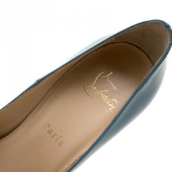 مملوكة مسبقًا حذاء كعب عالي كريستيان لوبوتان سو كيت جلد أبيض مقاس 37