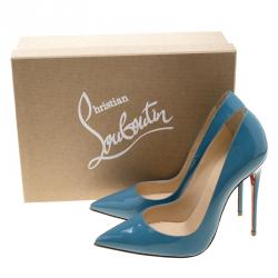 مملوكة مسبقًا حذاء كعب عالي كريستيان لوبوتان سو كيت جلد أبيض مقاس 37