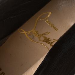 Pre Owned Christian Louboutin Black Suede Chester Fille Peep Toe Ankle Boots Size 39.5