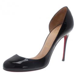 Pre Owned Christian Louboutin Black Patent Helmour D'orsay Pumps Size 37.5