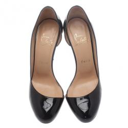 Pre Owned Christian Louboutin Black Patent Helmour D'orsay Pumps Size 37.5