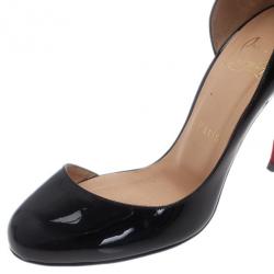 Pre Owned Christian Louboutin Black Patent Helmour D'orsay Pumps Size 37.5